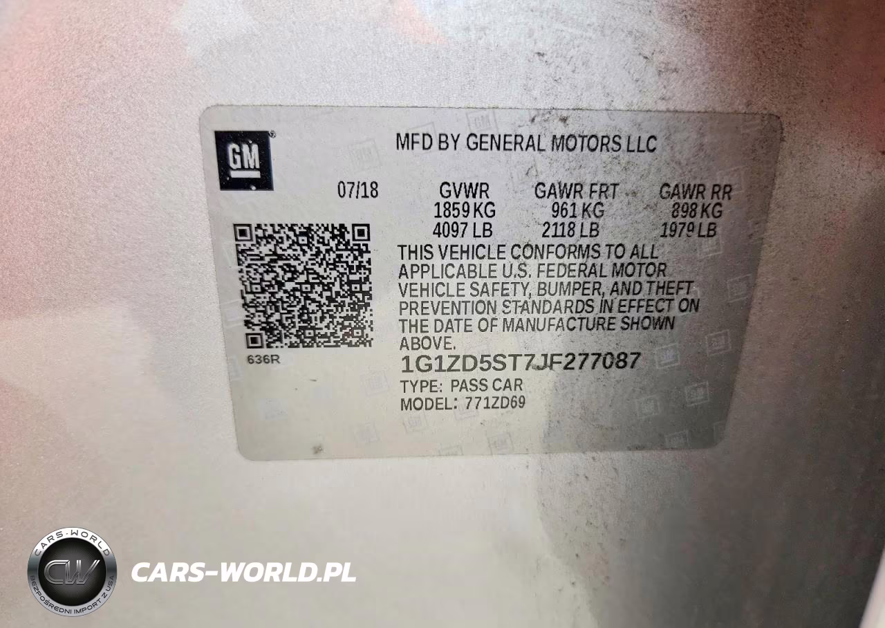 2018 Chevrolet Malibu Lt VIN:1G1ZD5ST7JF277087 - 12