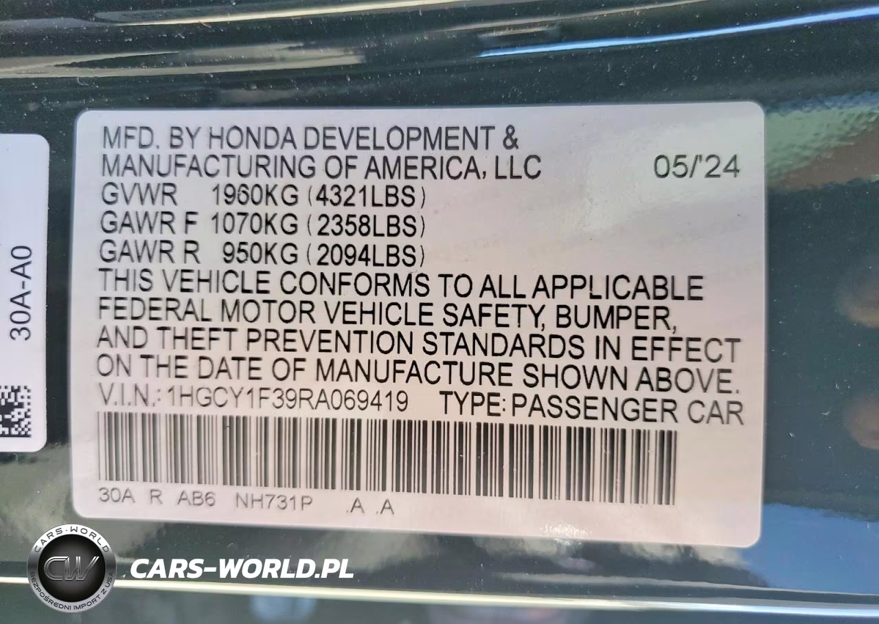 2024 Honda Accord Ex VIN:1HGCY1F39RA069419 - 12
