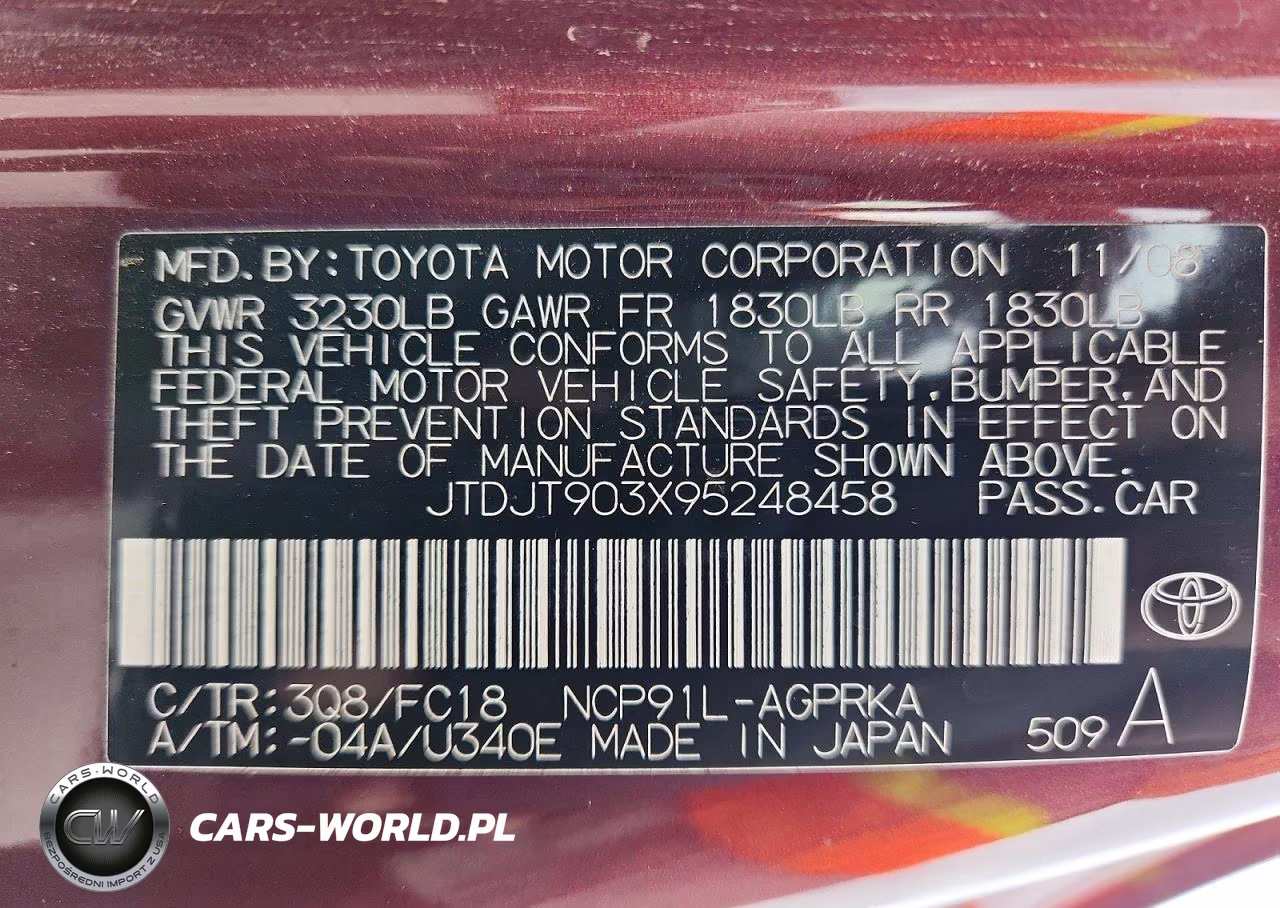 2009 Toyota Yaris Base VIN:JTDJT903X95248458 - 12
