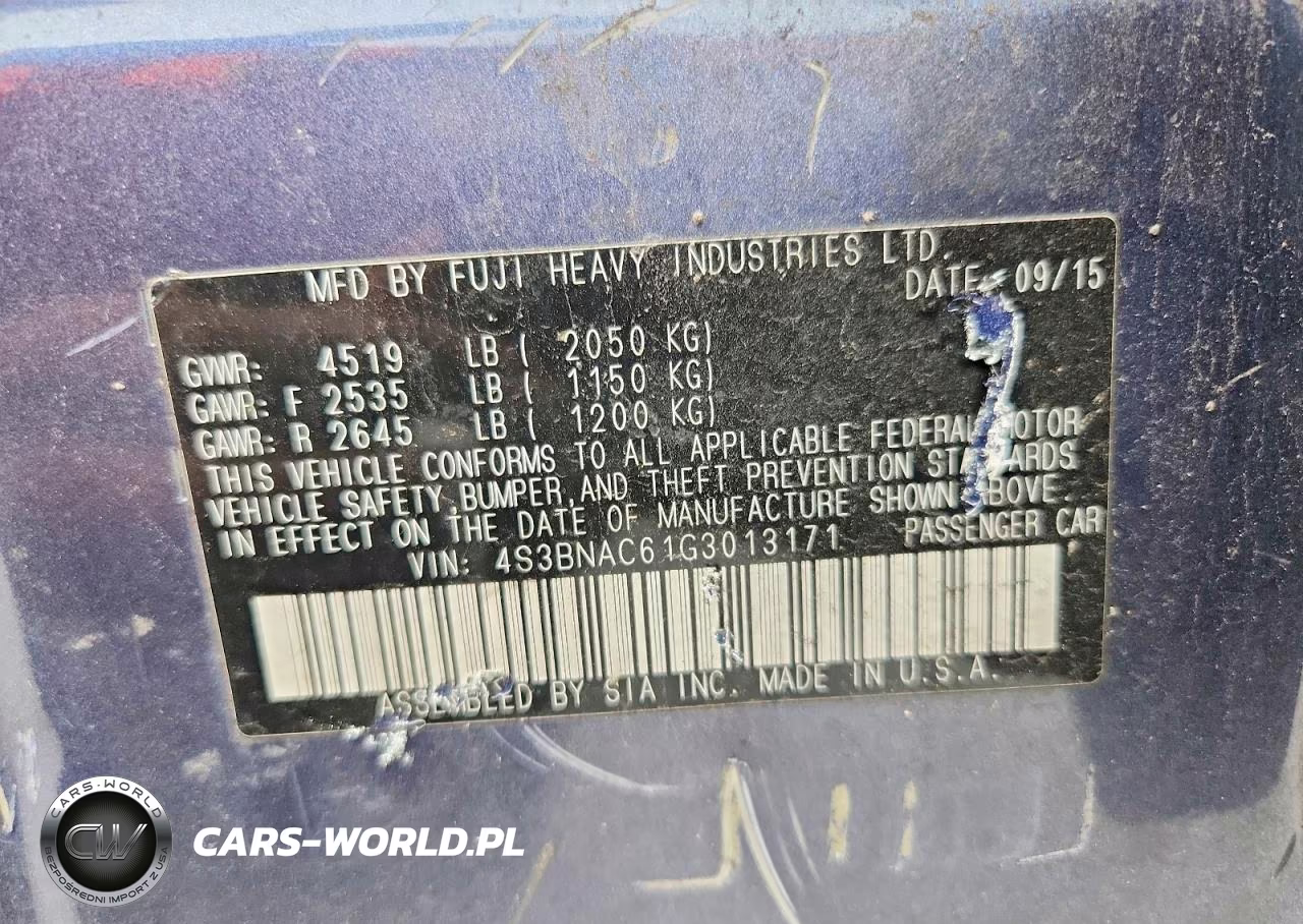 2016 Subaru Legacy 2.5I Premium VIN:4S3BNAC61G3013171 - 12