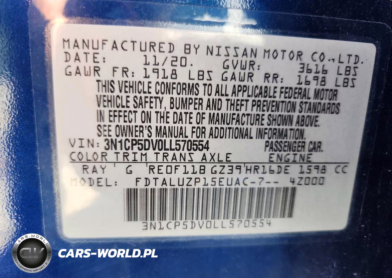 2020 Nissan Kicks Sr VIN:3N1CP5DV0LL570554 - 12