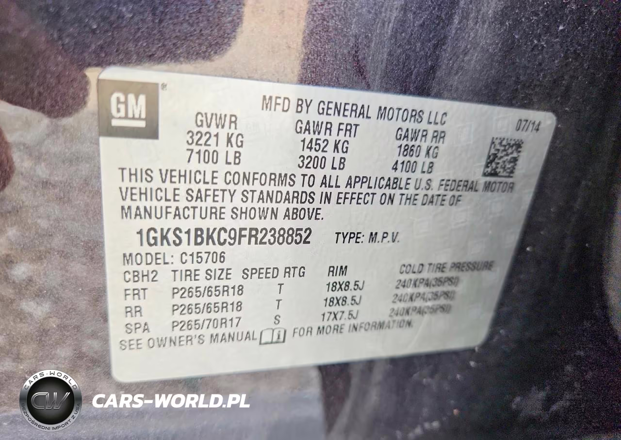 2015 GMC Yukon Slt VIN:1GKS1BKC9FR238852 - 13