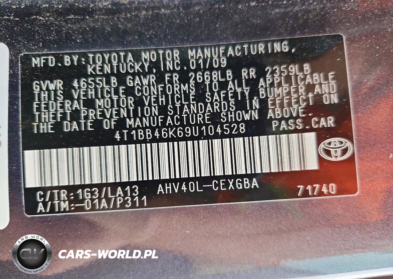 2009 Toyota Camry Hybrid VIN:4T1BB46K69U104528 - 12