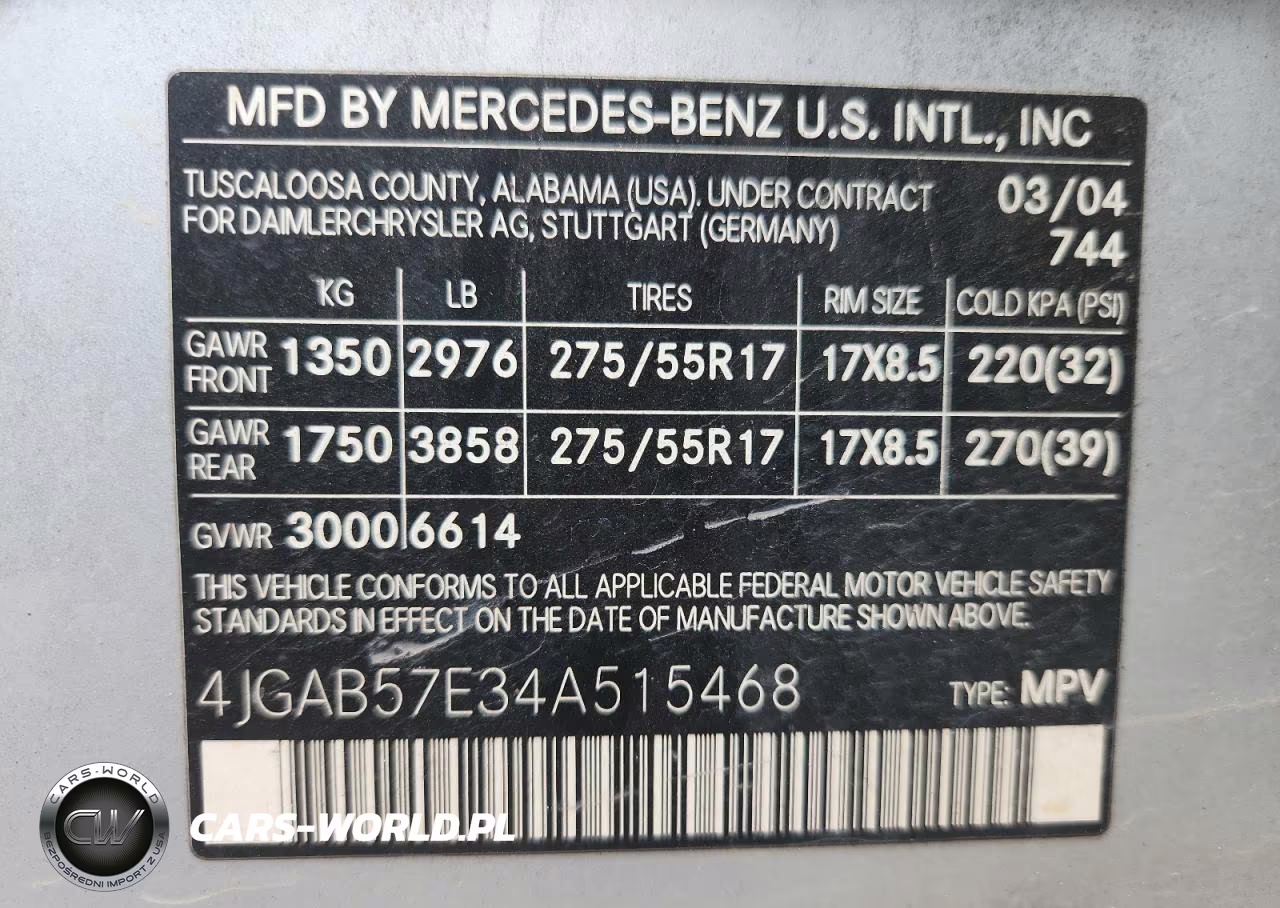 2004 Mercedes-Benz Ml 350 VIN:4JGAB57E34A515468 - 12