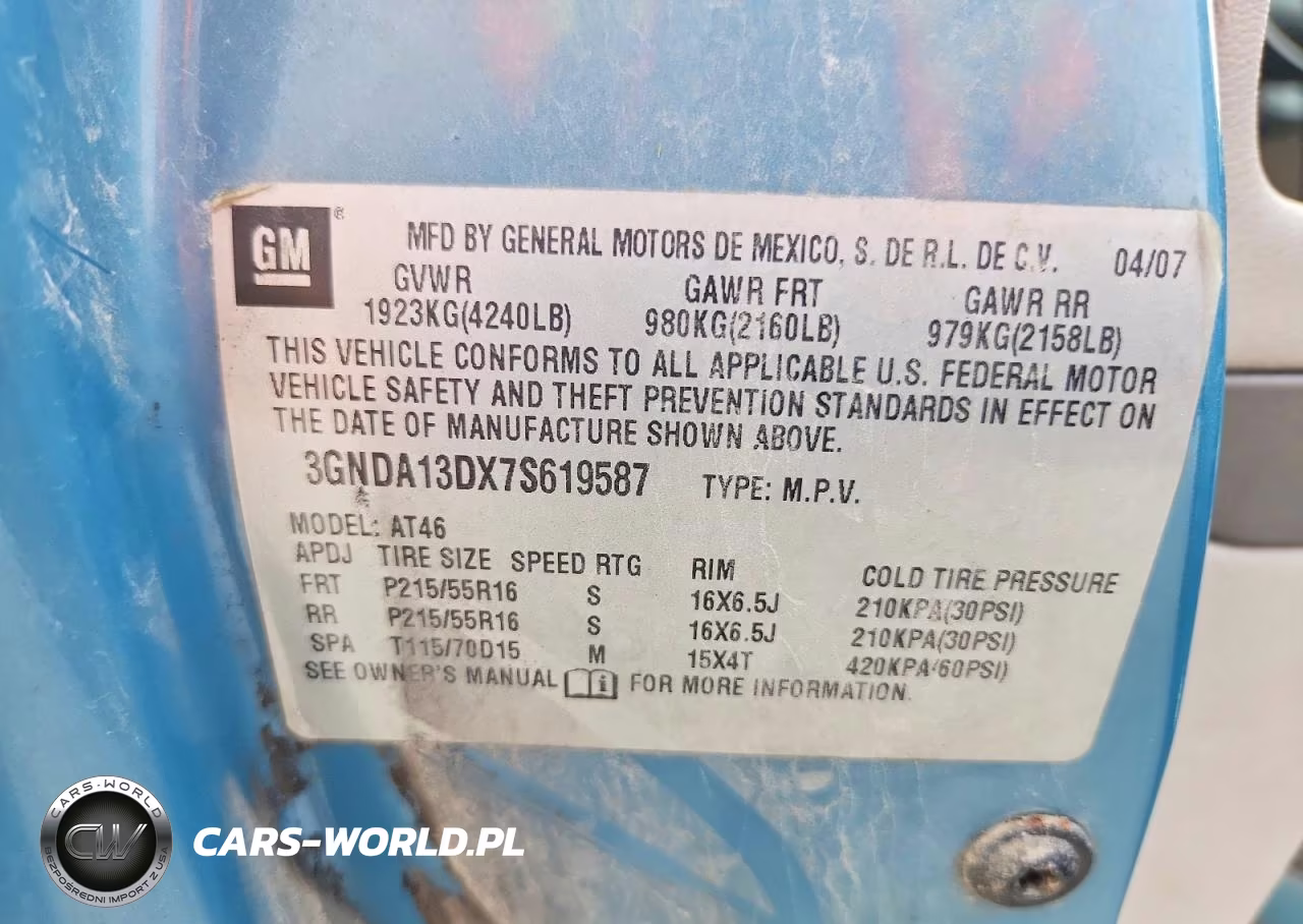 2007 Chevrolet Hhr Ls VIN:3GNDA13DX7S619587 - 13