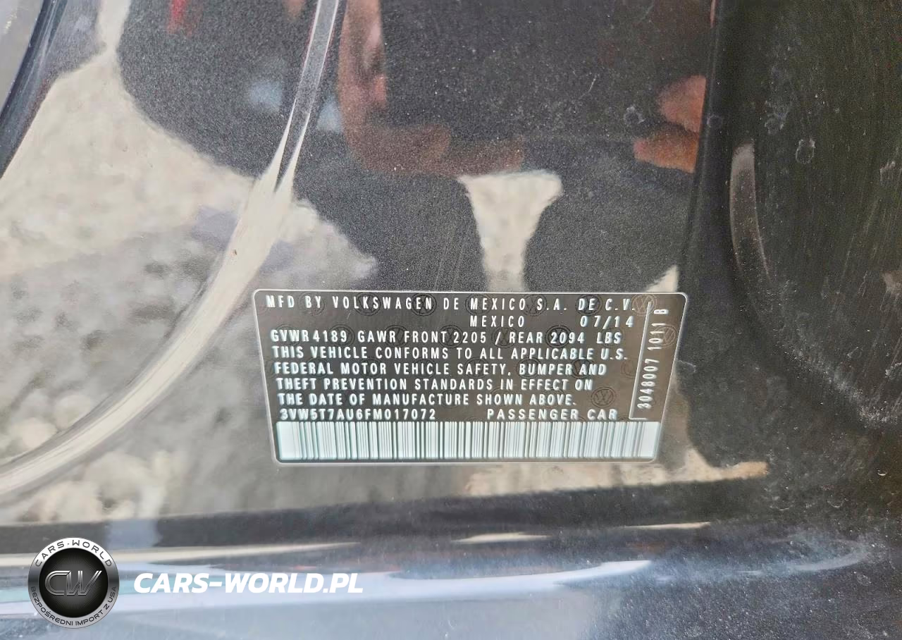 2015 Volkswagen Gti VIN:3VW5T7AU6FM017072 - 12