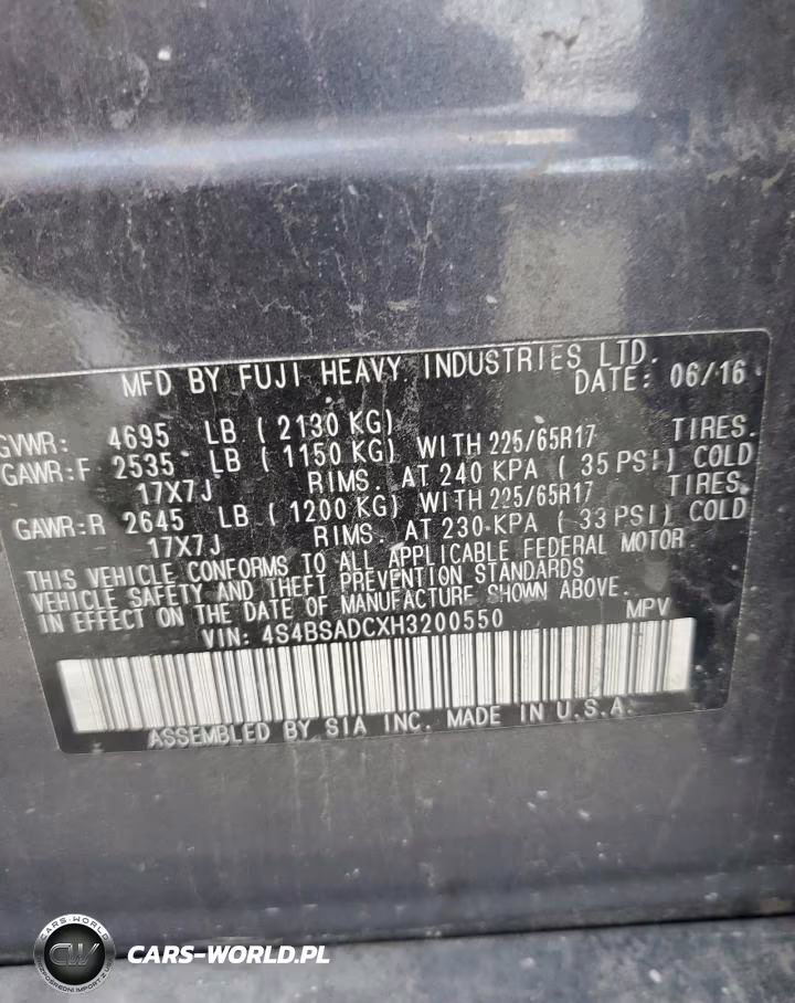 2017 Subaru Outback 2.5I Premium VIN:4S4BSADCXH3200550 - 13