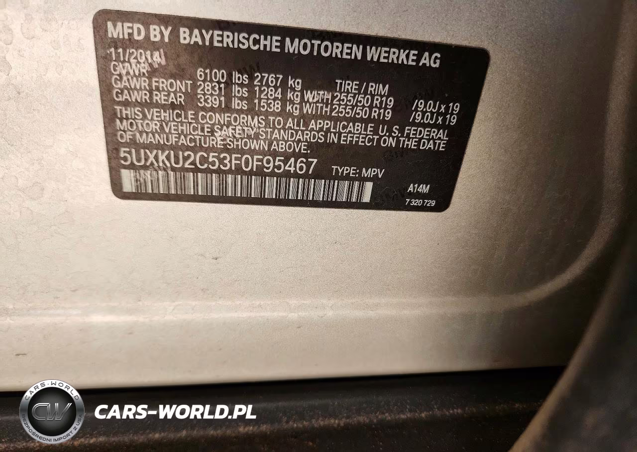 2015 BMW X6 xDrive35I VIN:5UXKU2C53F0F95467 - 13