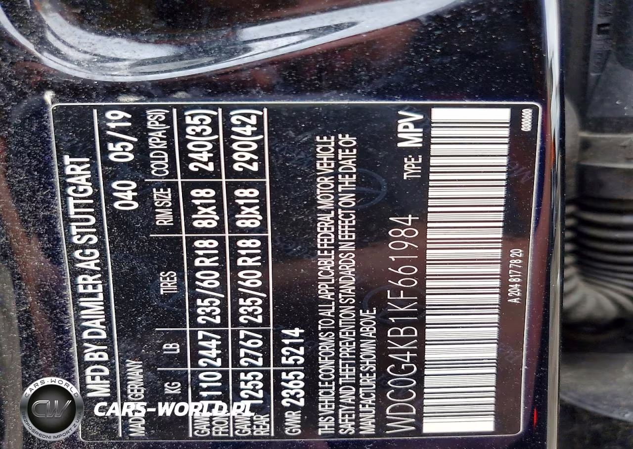 2019 Mercedes-Benz Glc 300 4Matic VIN:WDC0G4KB1KF661984 - 14