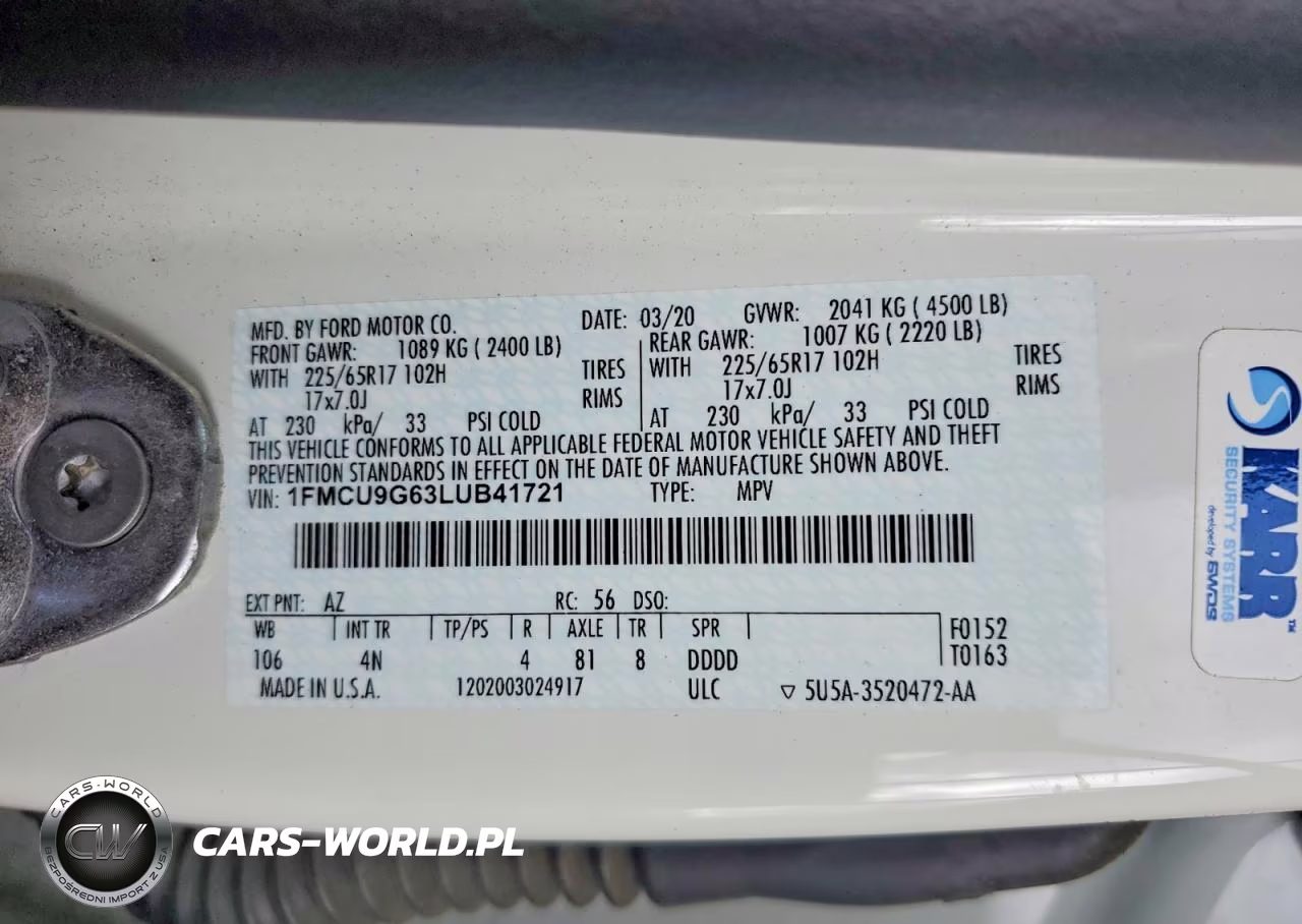 2020 Ford Escape Se VIN:1FMCU9G63LUB41721 - 13