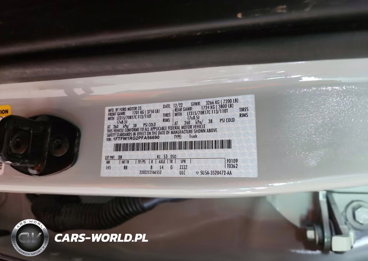 2023 Ford F150 Raptor VIN:1FTFW1RG2PFA56690 - 12