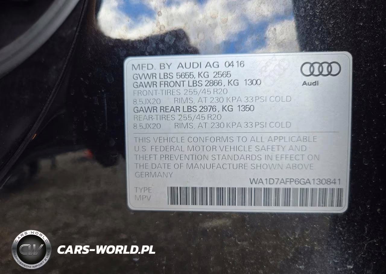 2016 Audi Q5 Premium Plus S-Line VIN:WA1D7AFP6GA130841 - 12