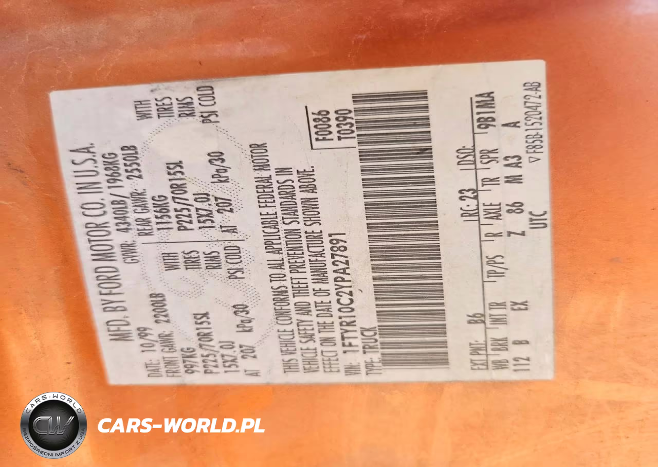 2000 Ford Ranger VIN:1FTYR10C2YPA27891 - 12