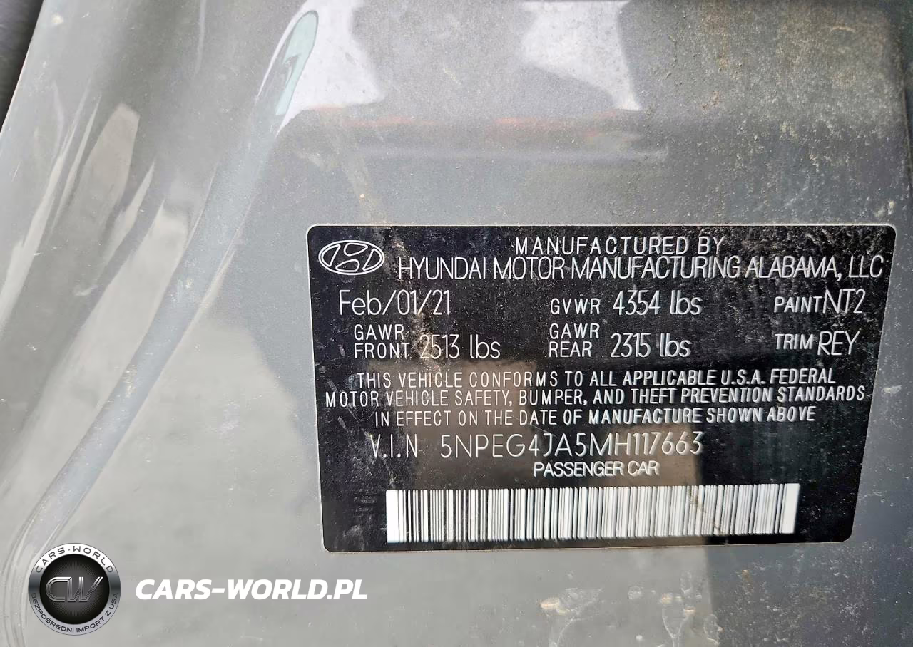 2021 Hyundai Sonata Se VIN:5NPEG4JA5MH117663 - 12