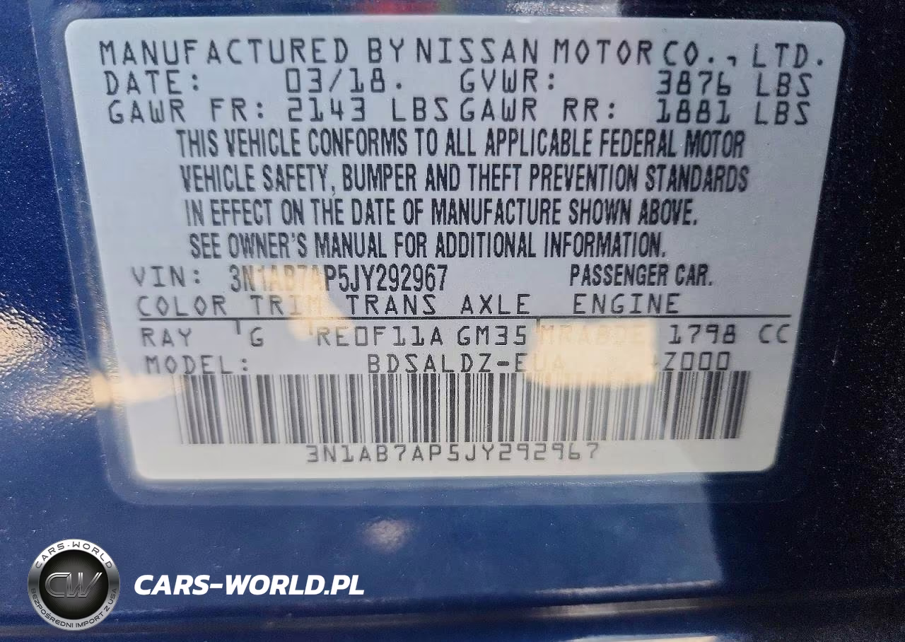 2018 Nissan Sentra Sv VIN:3N1AB7AP5JY292967 - 13