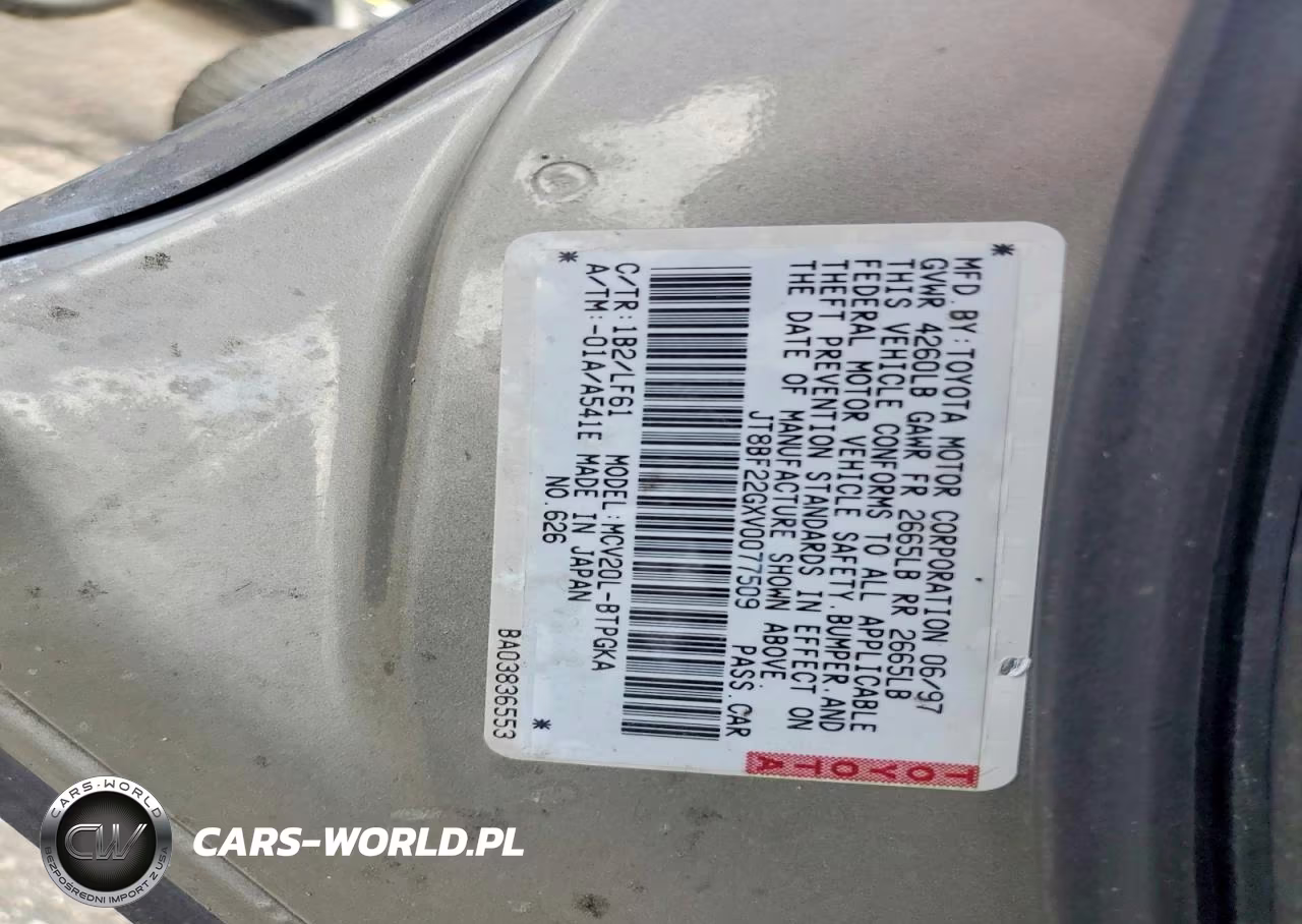 1997 Lexus Es 300 VIN:JT8BF22GXV0077509 - 12