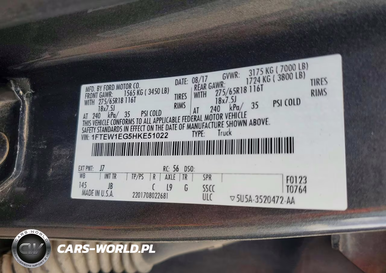 2017 Ford F150 Supercrew VIN:1FTEW1EG5HKE51022 - 12