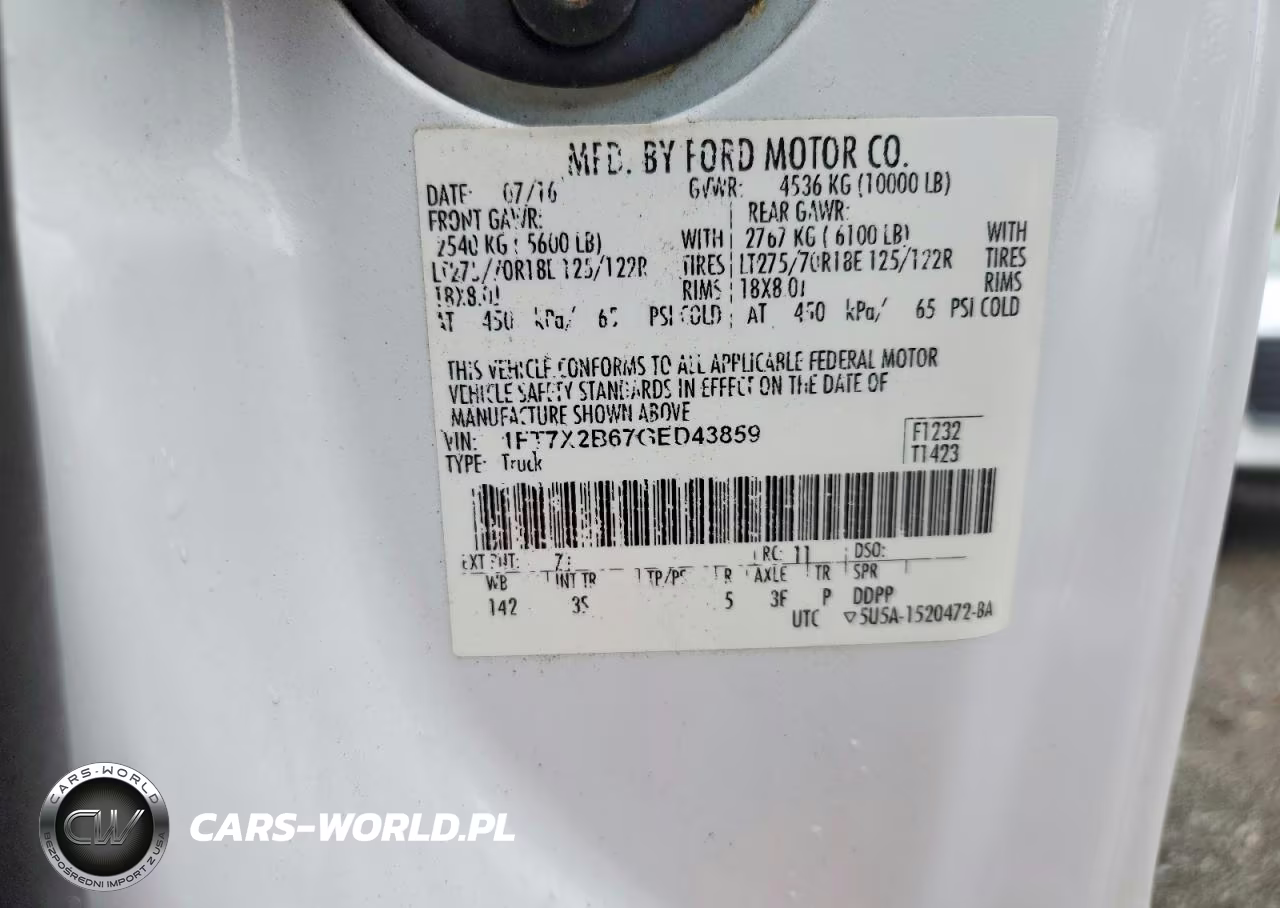 2016 Ford F250 Super Duty VIN:1FT7X2B67GED43859 - 12