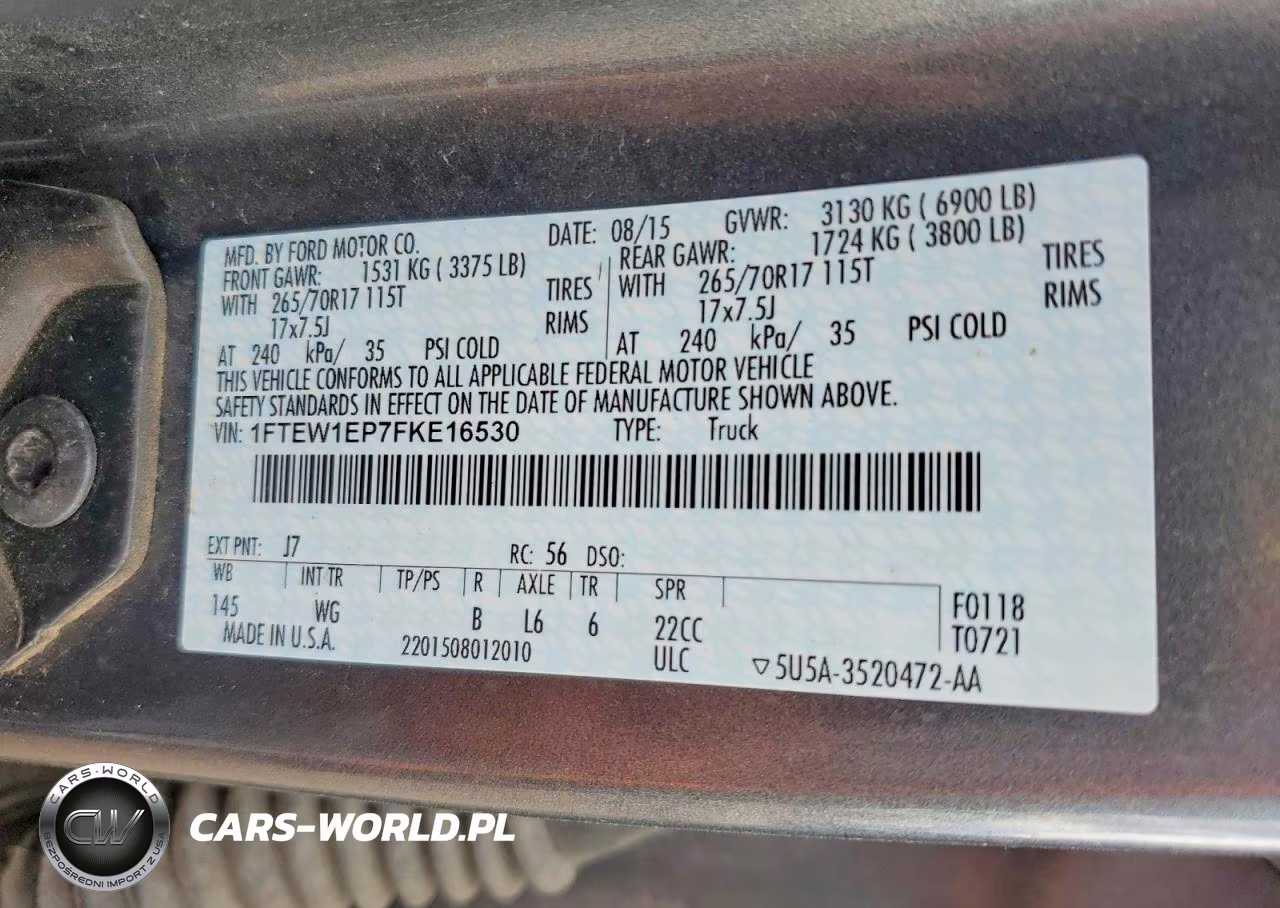 2015 Ford F150 Supercrew VIN:1FTEW1EP7FKE16530 - 12