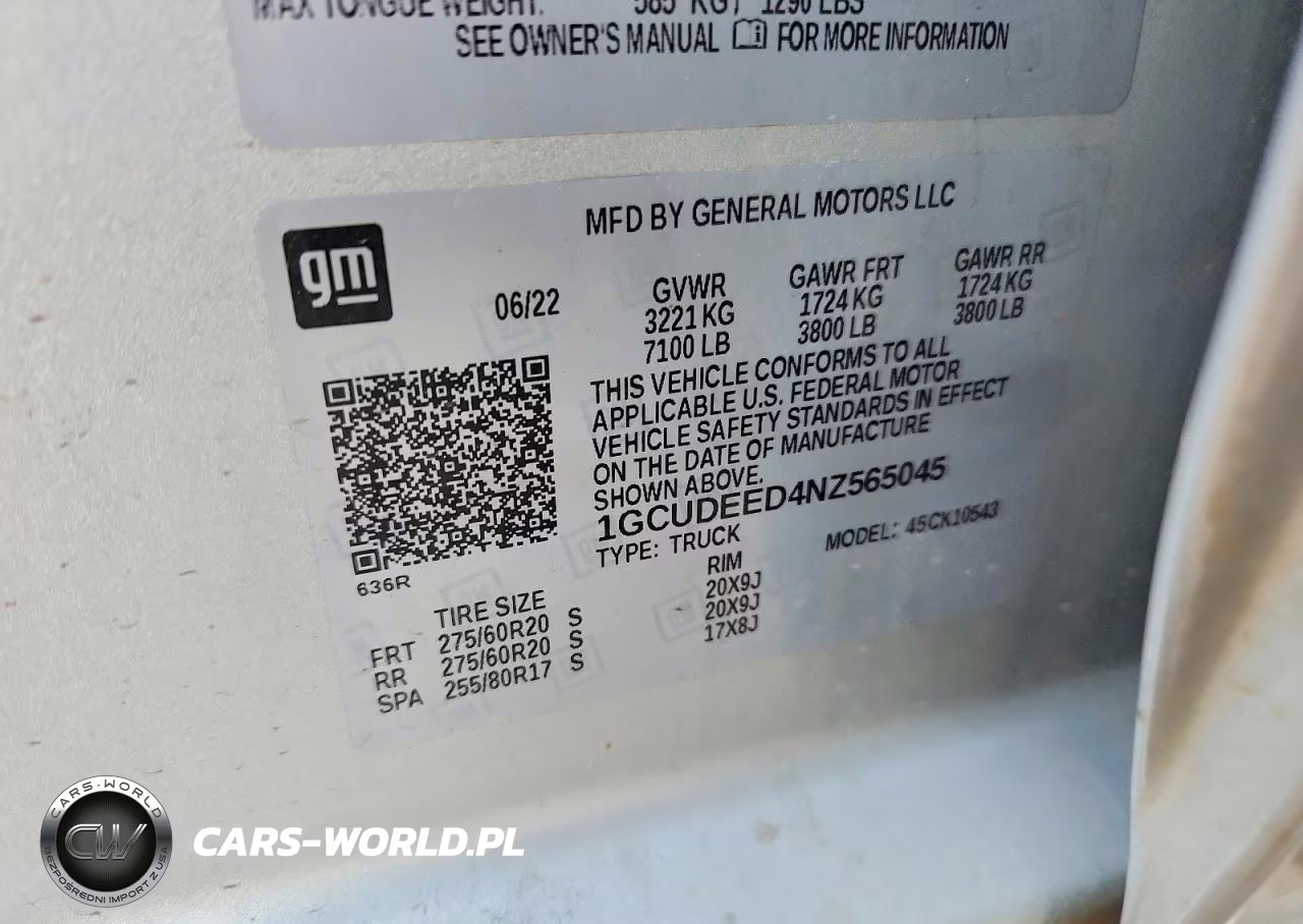 2022 Chevrolet Silverado K1500 Rst VIN:1GCUDEED4NZ565045 - 13