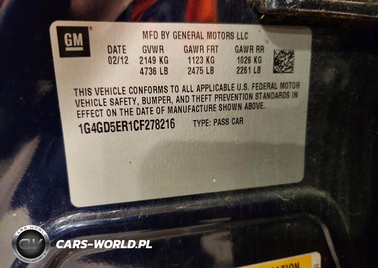 2012 Buick Lacrosse Premium VIN:1G4GD5ER1CF278216 - 13