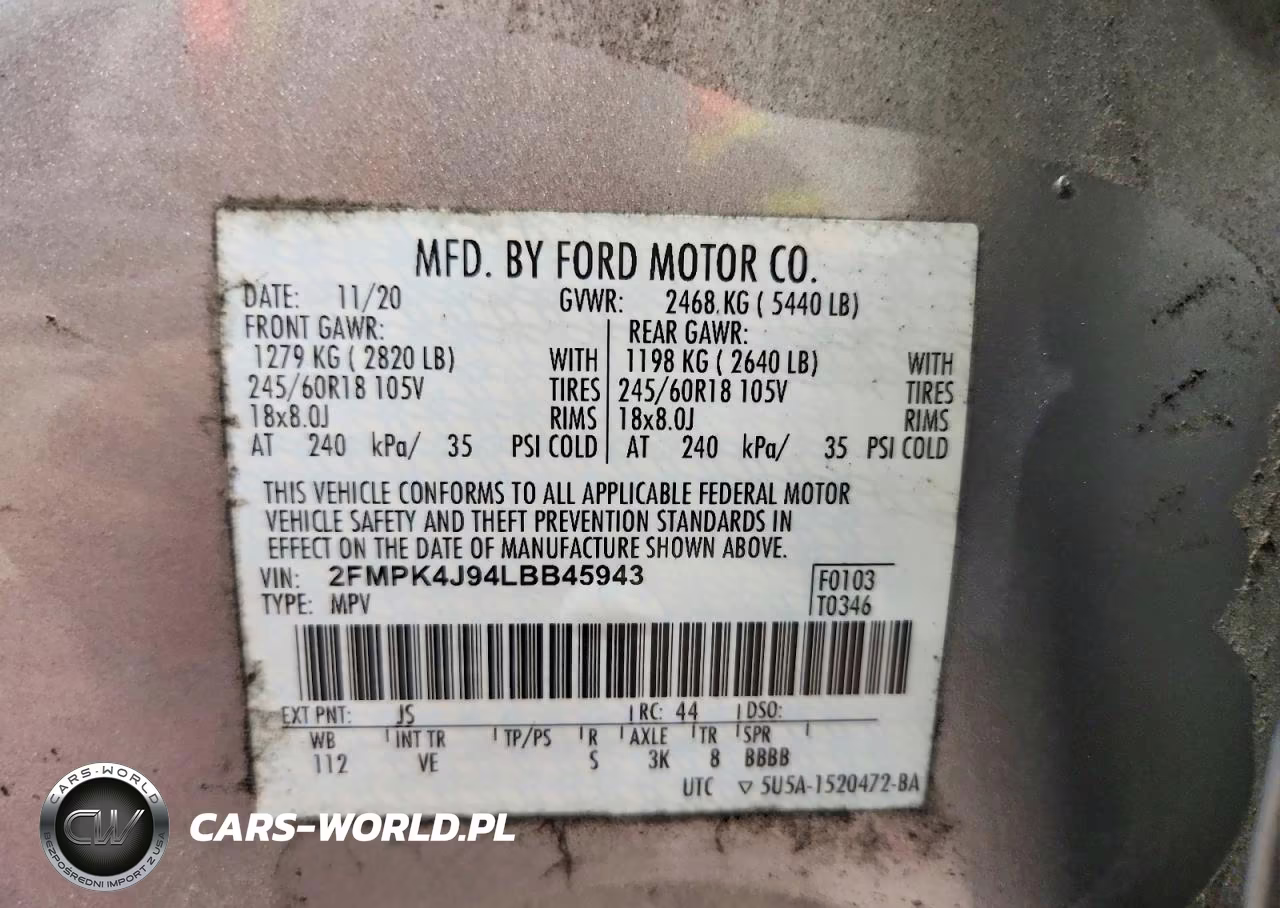 2020 Ford Edge Sel VIN:2FMPK4J94LBB45943 - 12