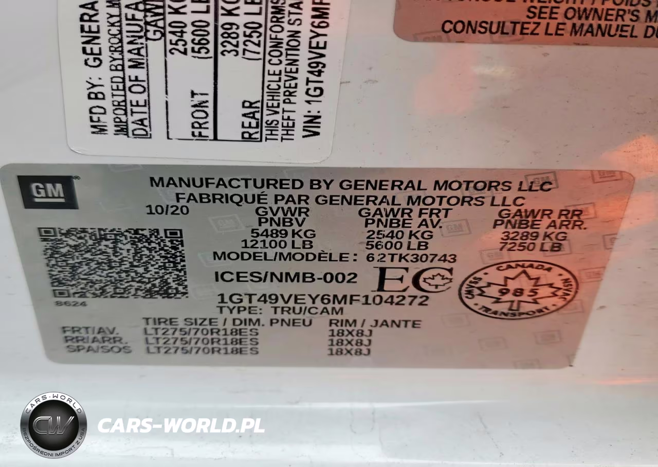 2021 GMC Sierra K3500 At4 VIN:1GT49VEY6MF104272 - 12