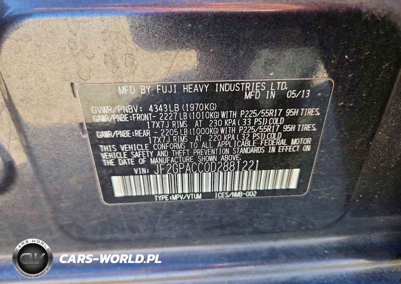 2013 Subaru Xv Crosstrek 2.0 Premium VIN:JF2GPACC0D2881221 - 12