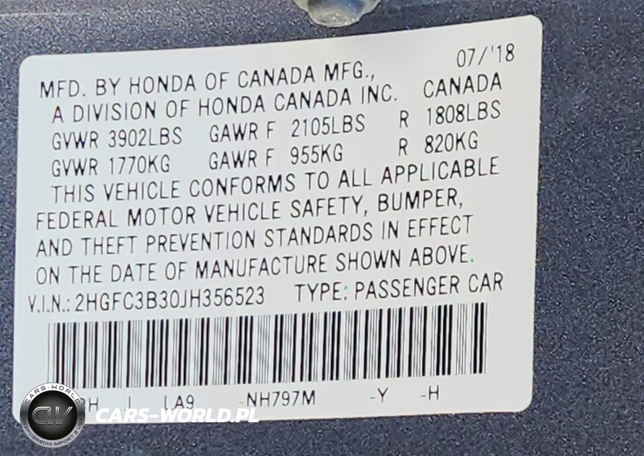 2018 Honda Civic Ex VIN:2HGFC3B30JH356523 - 12