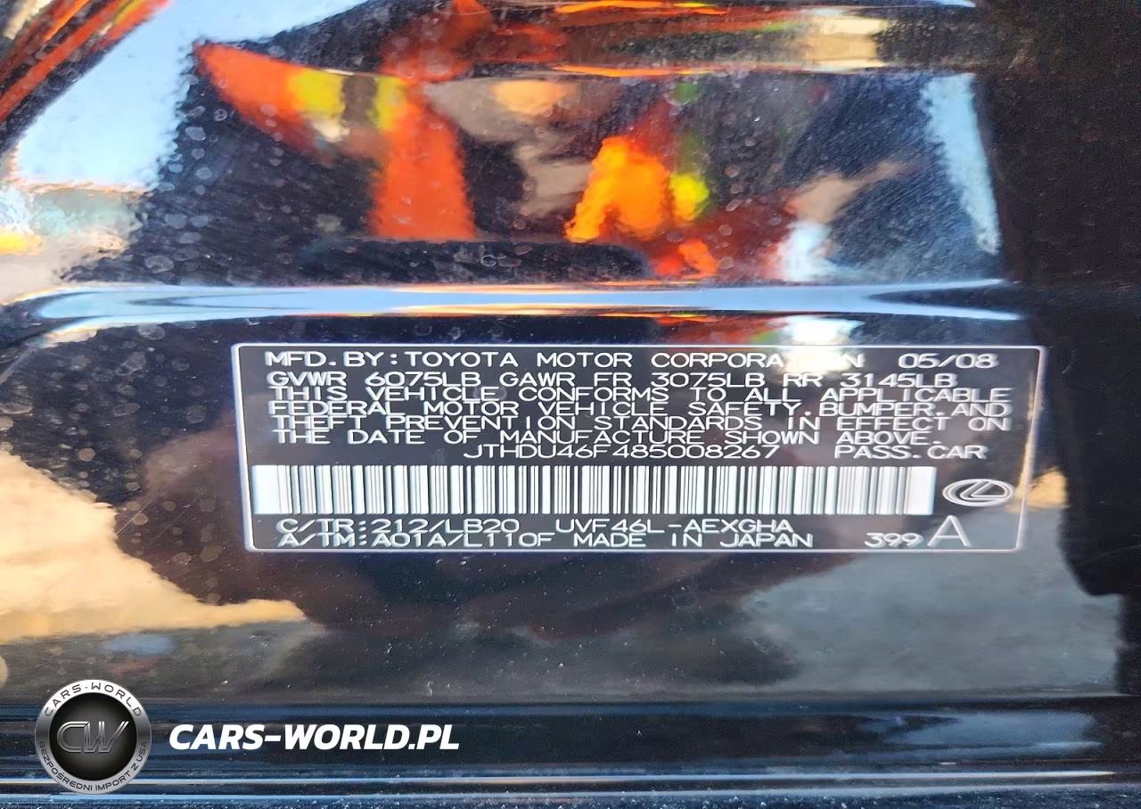 2008 Lexus Ls 600Hl VIN:JTHDU46F485008267 - 13