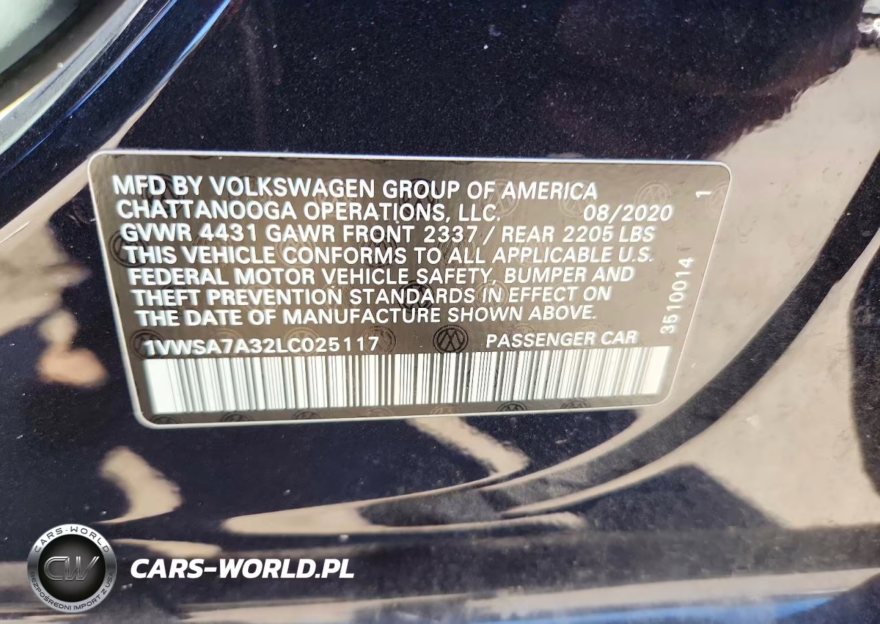 2020 Volkswagen Passat Se VIN:1VWSA7A32LC025117 - 13