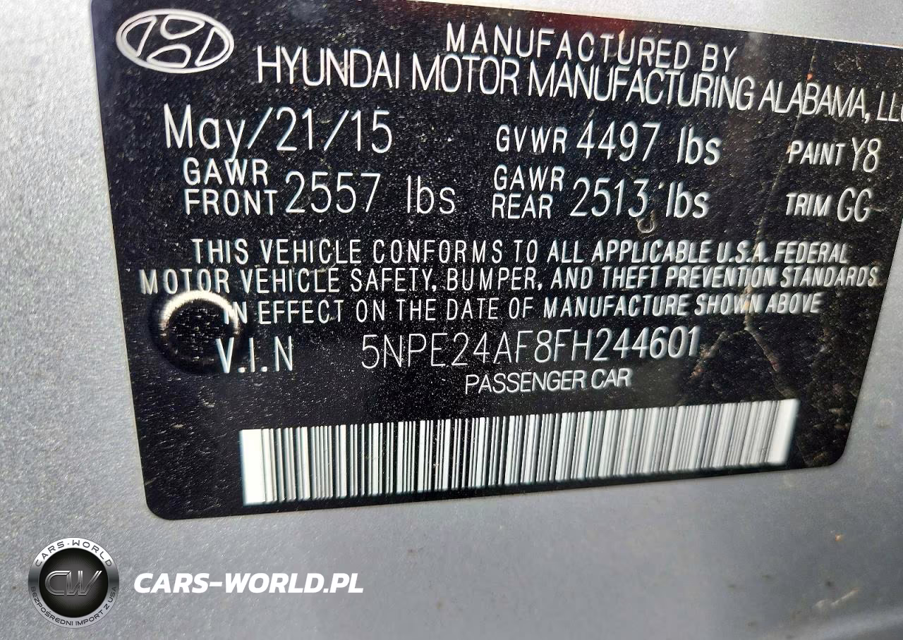 2015 Hyundai Sonata Se VIN:5NPE24AF8FH244601 - 12