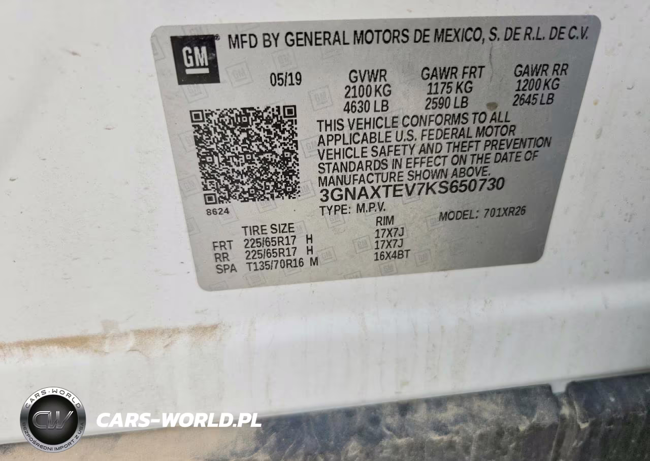 2019 Chevrolet Equinox Lt VIN:3GNAXTEV7KS650730 - 13
