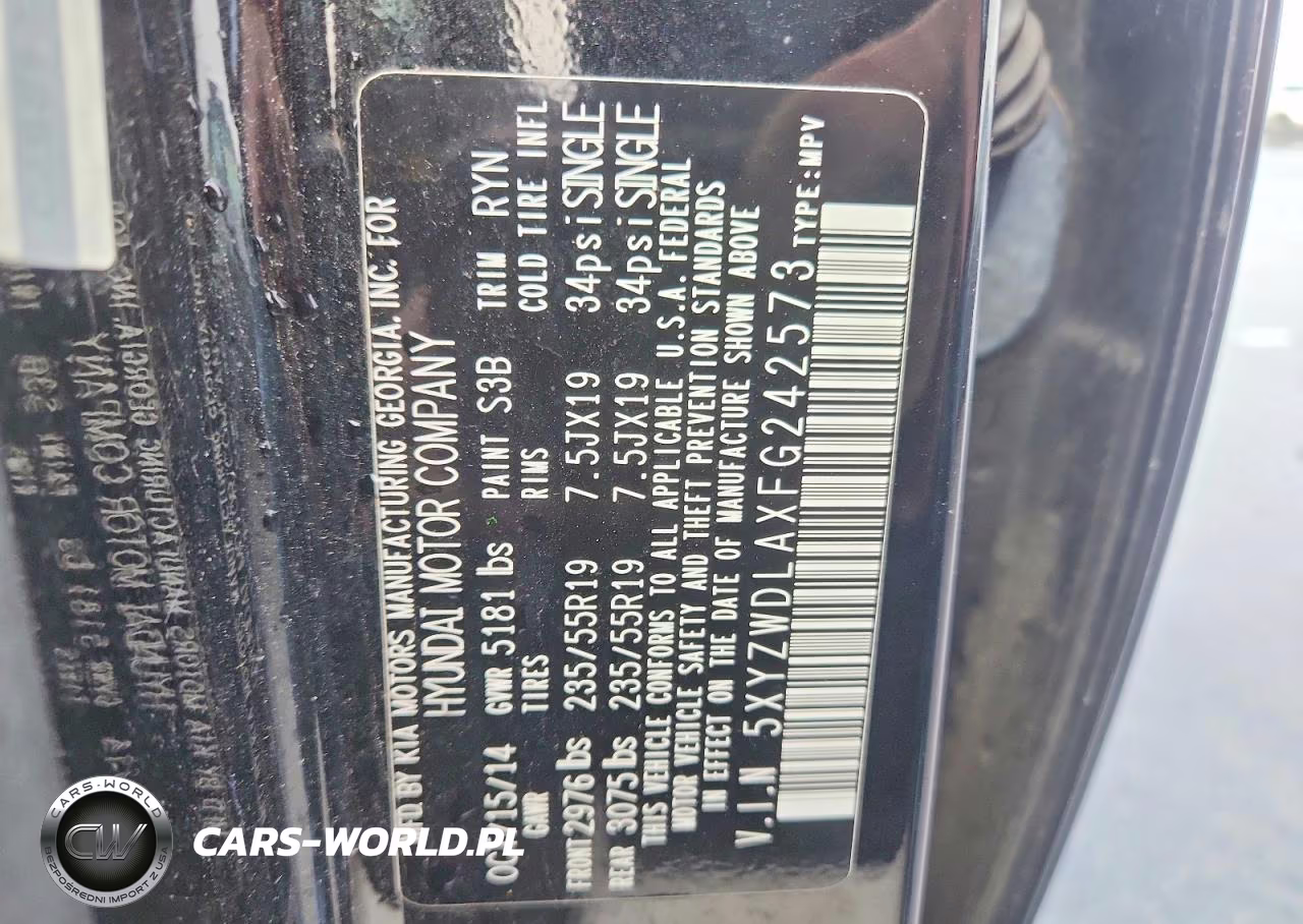 2015 Hyundai Santa Fe Sport VIN:5XYZWDLAXFG242573 - 12