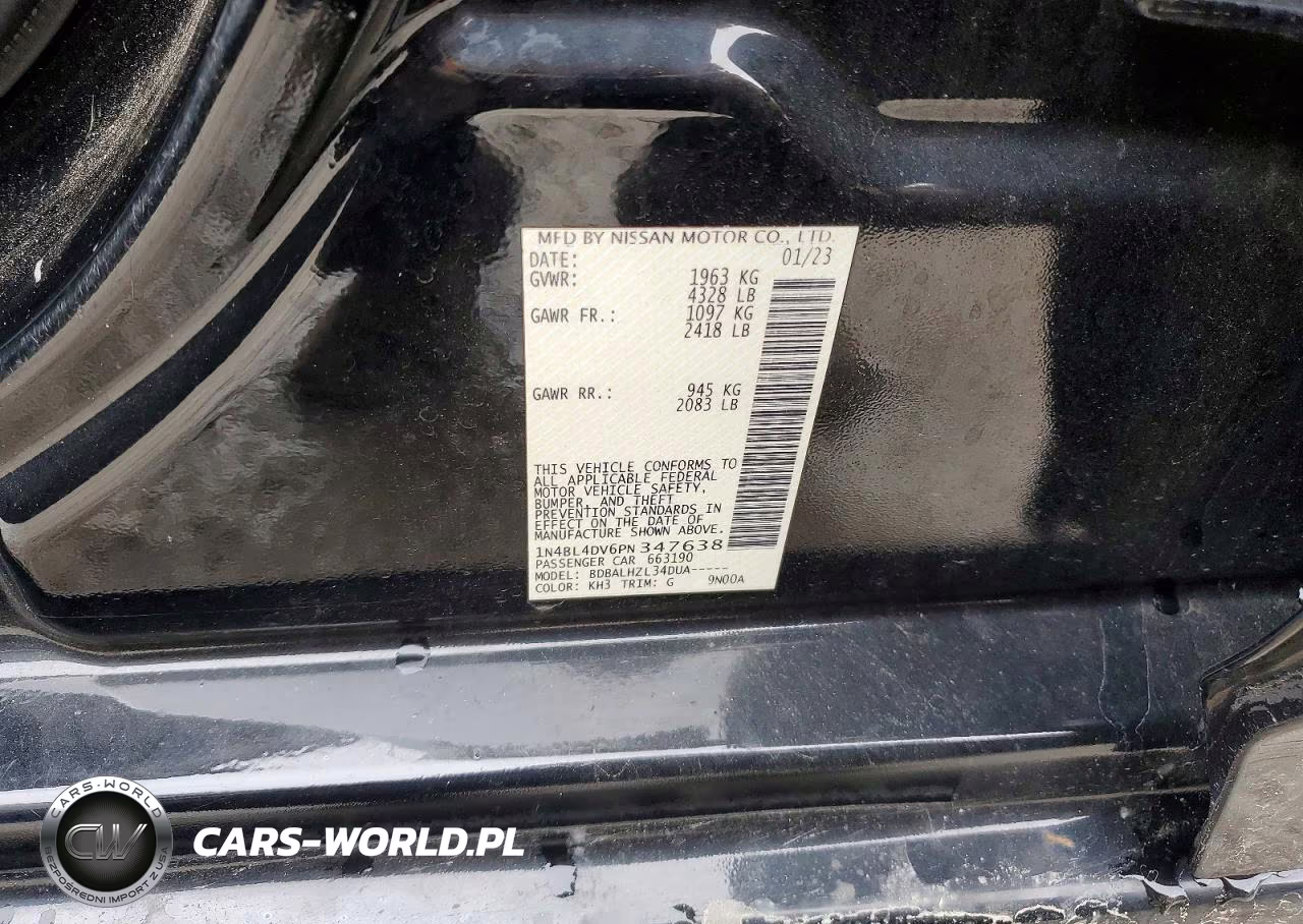 2023 Nissan Altima Sv VIN:1N4BL4DV6PN347638 - 12