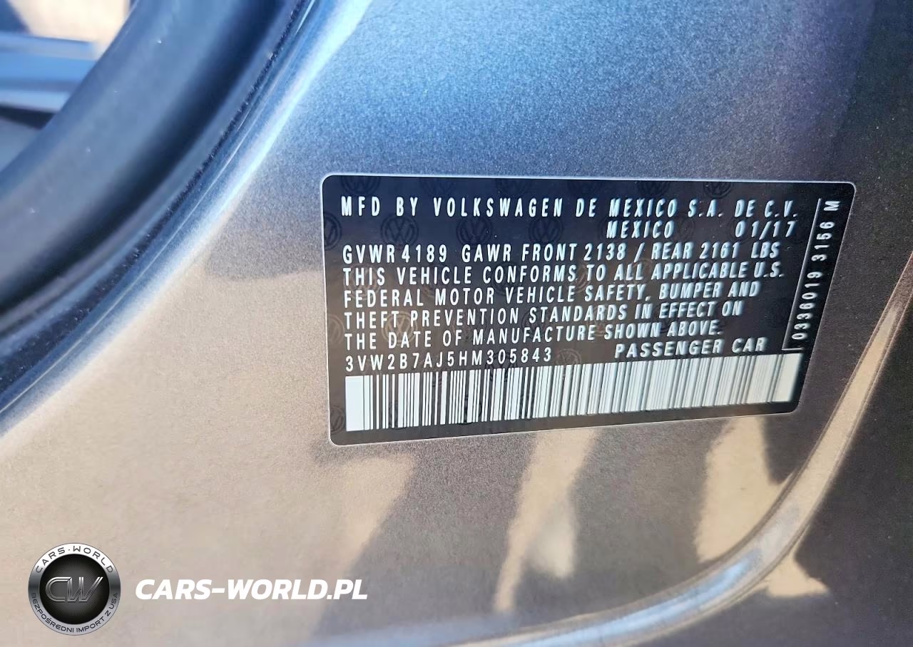 2017 Volkswagen Jetta S VIN:3VW2B7AJ5HM305843 - 12