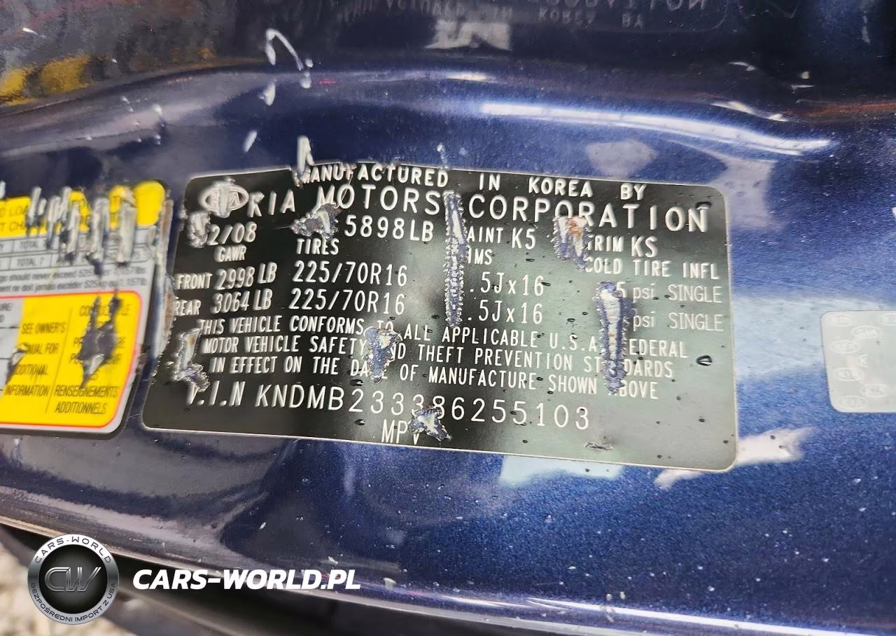 2008 Kia Sedona Lx VIN:KNDMB233386255103 - 13