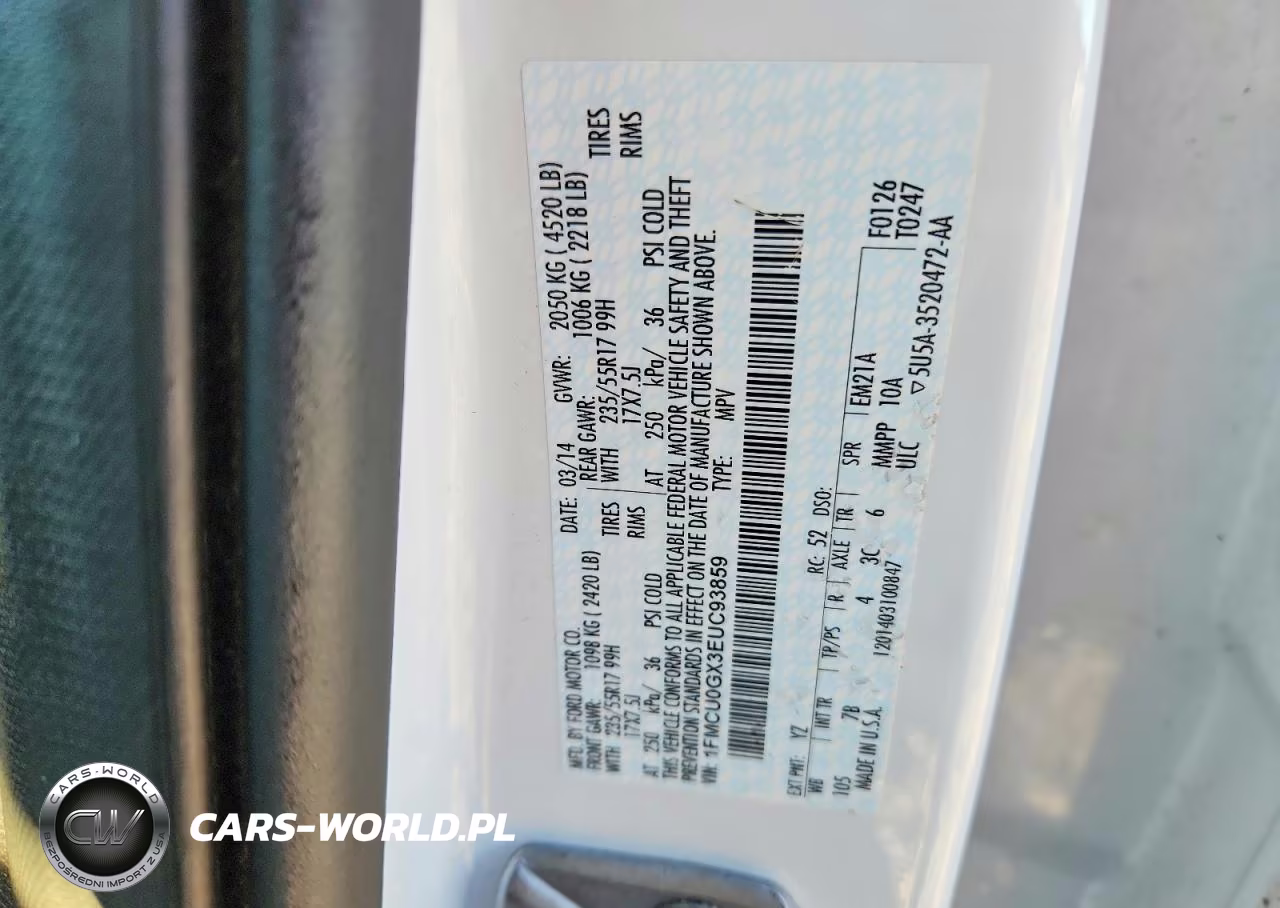 2014 Ford Escape Se VIN:1FMCU0GX3EUC93859 - 13