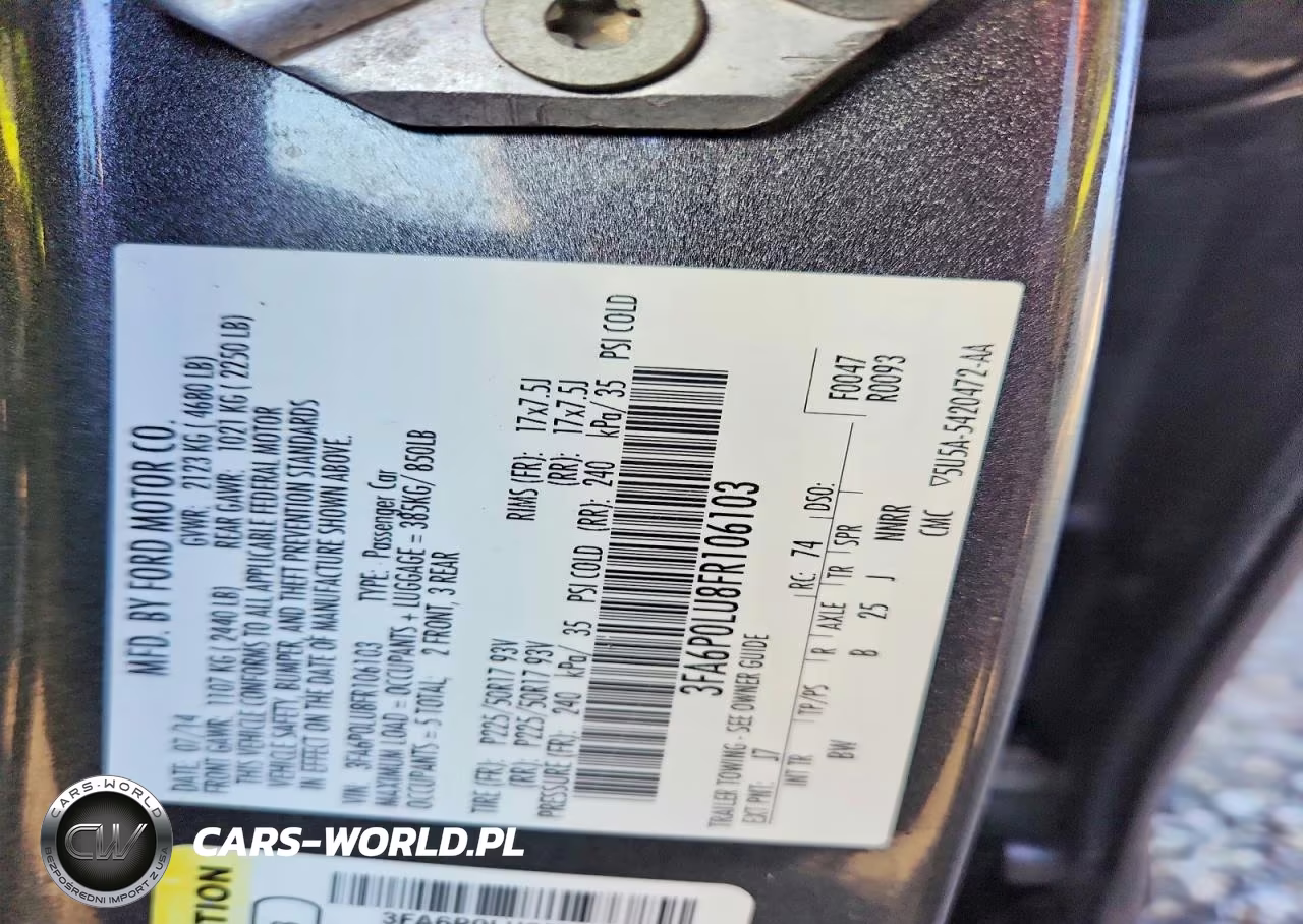 2015 Ford Fusion Se Hybrid VIN:3FA6P0LU8FR106103 - 12