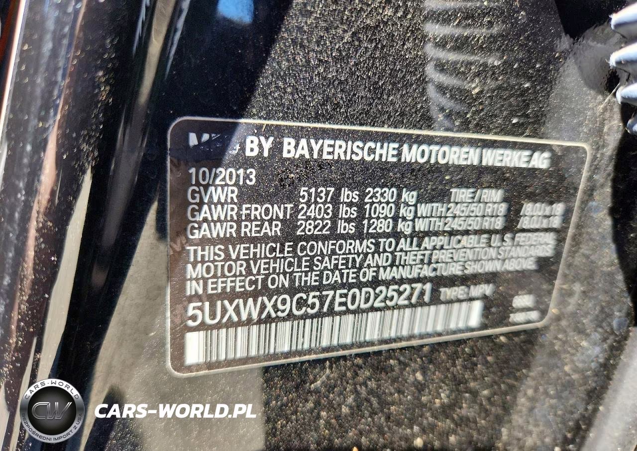 2014 BMW X3 xDrive28I VIN:5UXWX9C57E0D25271 - 12