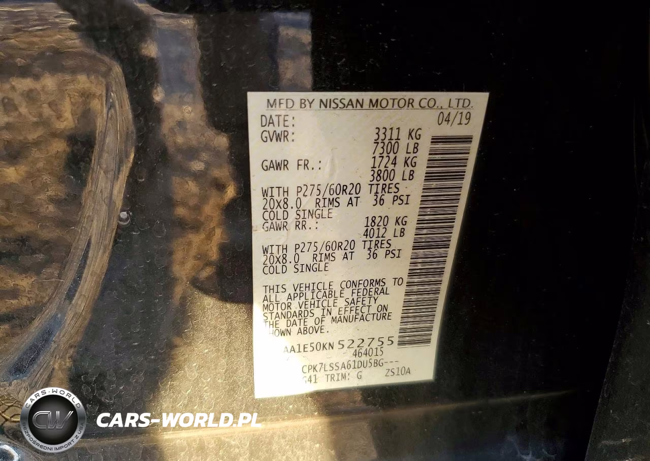 2019 Nissan Titan Sv VIN:1N6AA1E50KN522755 - 12
