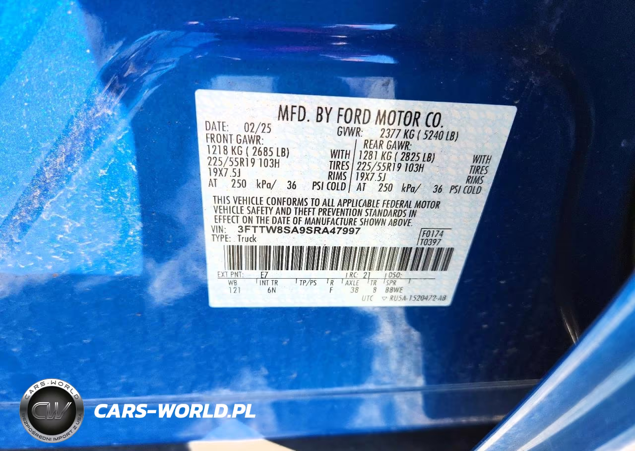 2025 Ford Maverick Lariat VIN:3FTTW8SA9SRA47997 - 12
