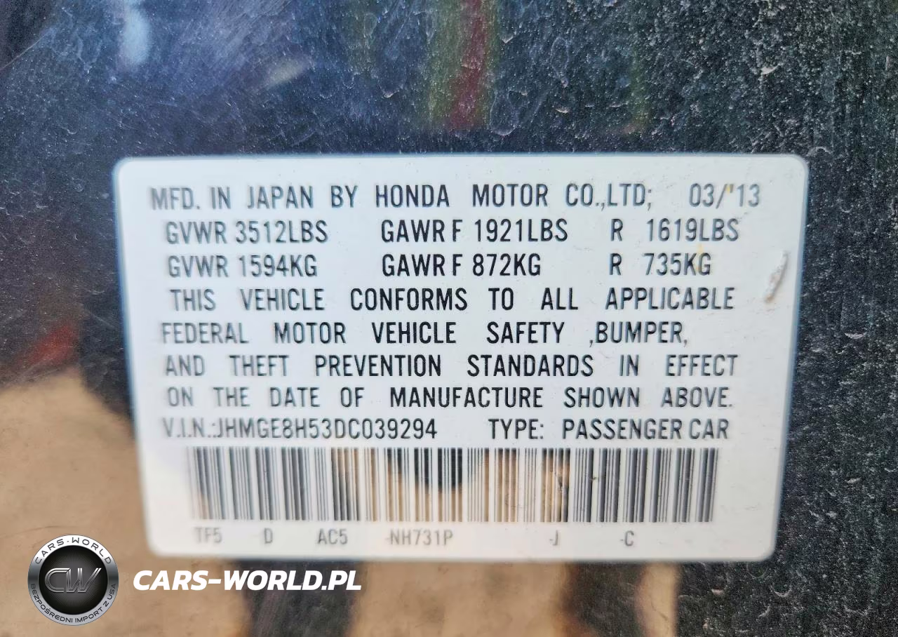 2013 Honda Fit Sport VIN:JHMGE8H53DC039294 - 14