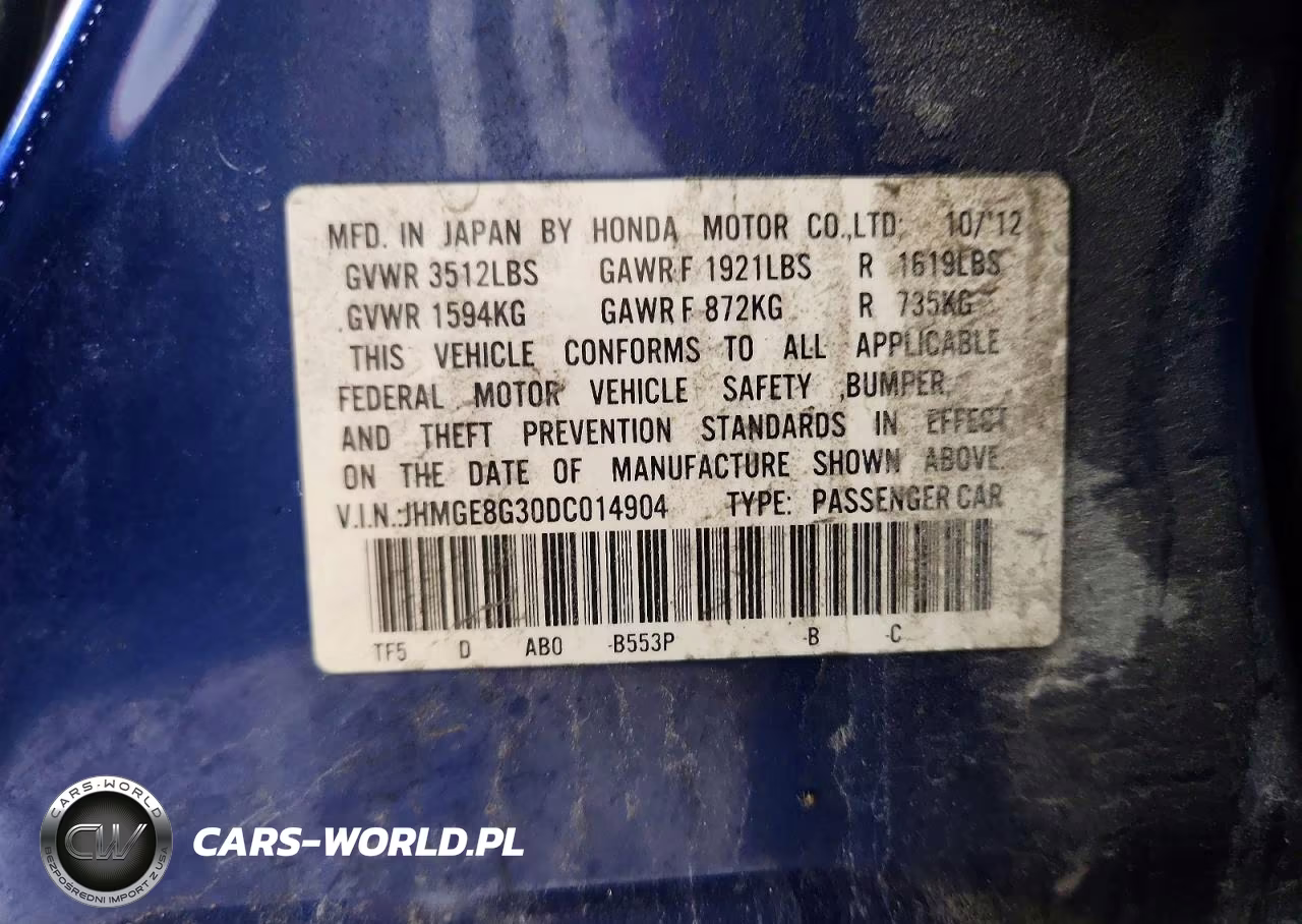 2013 Honda Fit VIN:JHMGE8G30DC014904 - 12