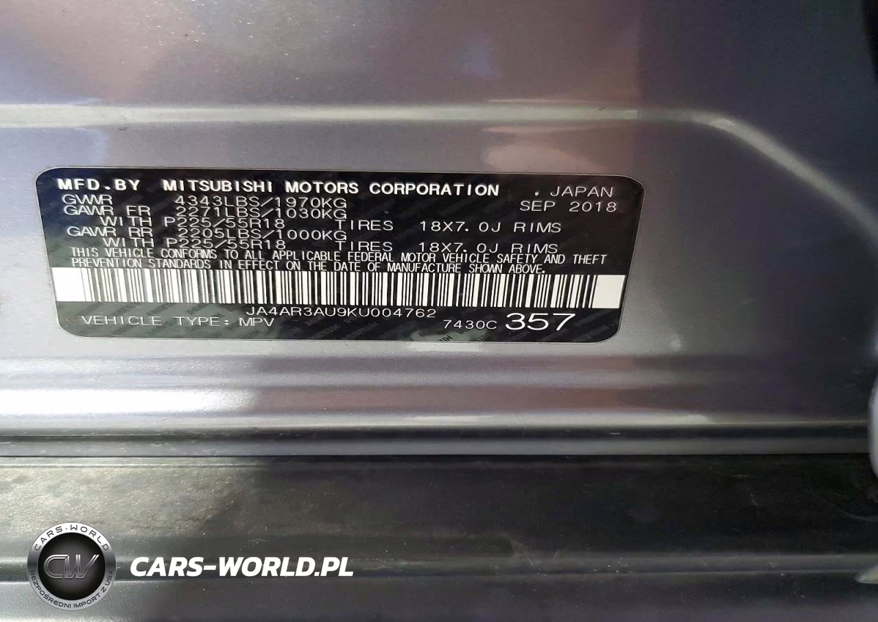 2019 Mitsubishi Outlander Sport Es VIN:JA4AR3AU9KU004762 - 13