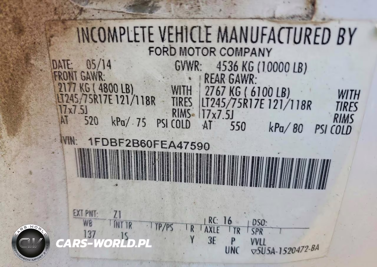 2015 Ford F250 Super Duty Box Truck VIN:1FDBF2B60FEA47590 - 13