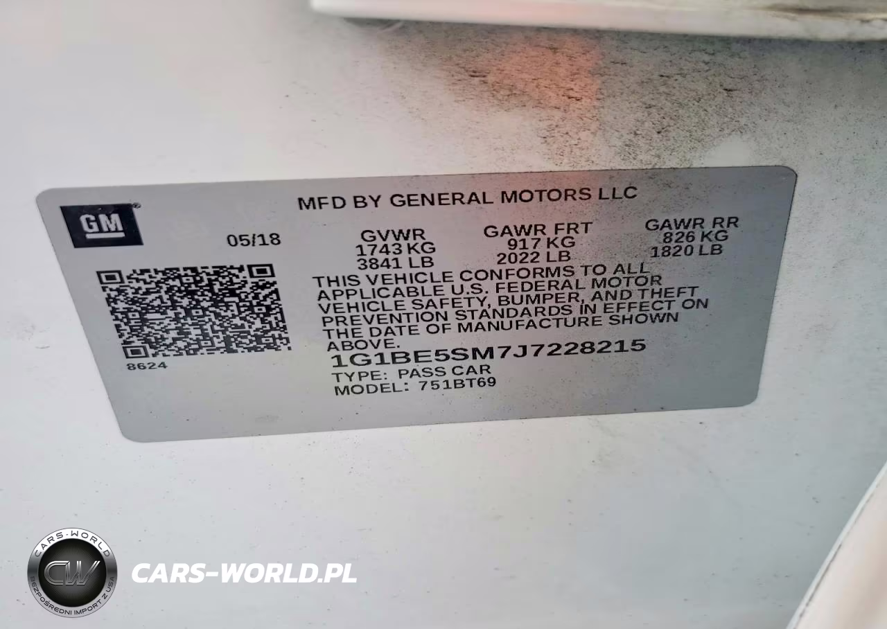 2018 Chevrolet Cruze Lt VIN:1G1BE5SM7J7228215 - 12