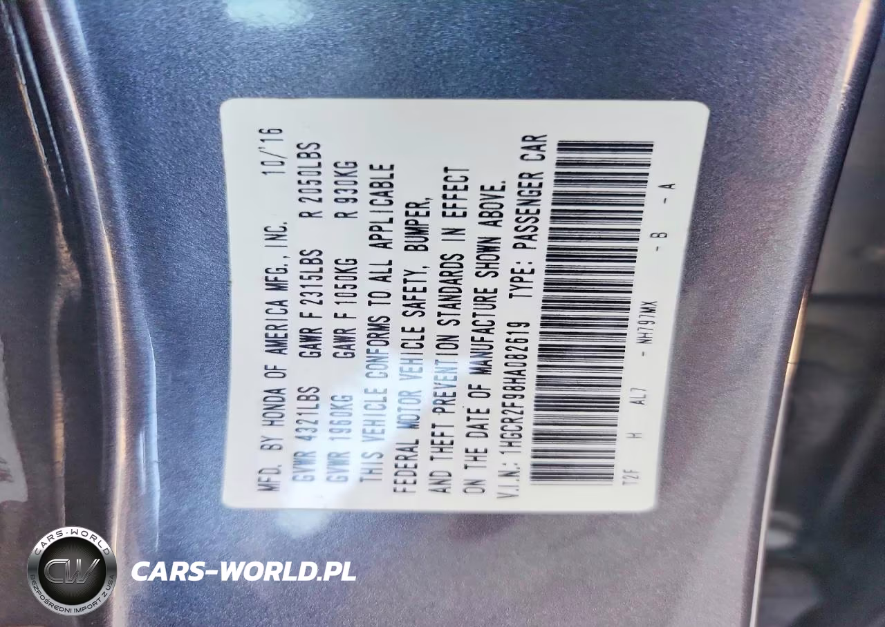 2017 Honda Accord Exl VIN:1HGCR2F98HA082619 - 13