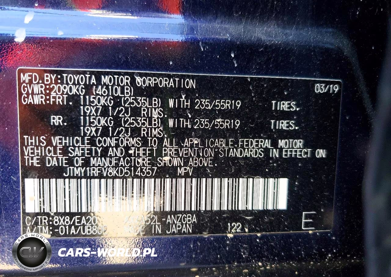 2019 Toyota Rav4 Limited VIN:JTMY1RFV8KD514357 - 14
