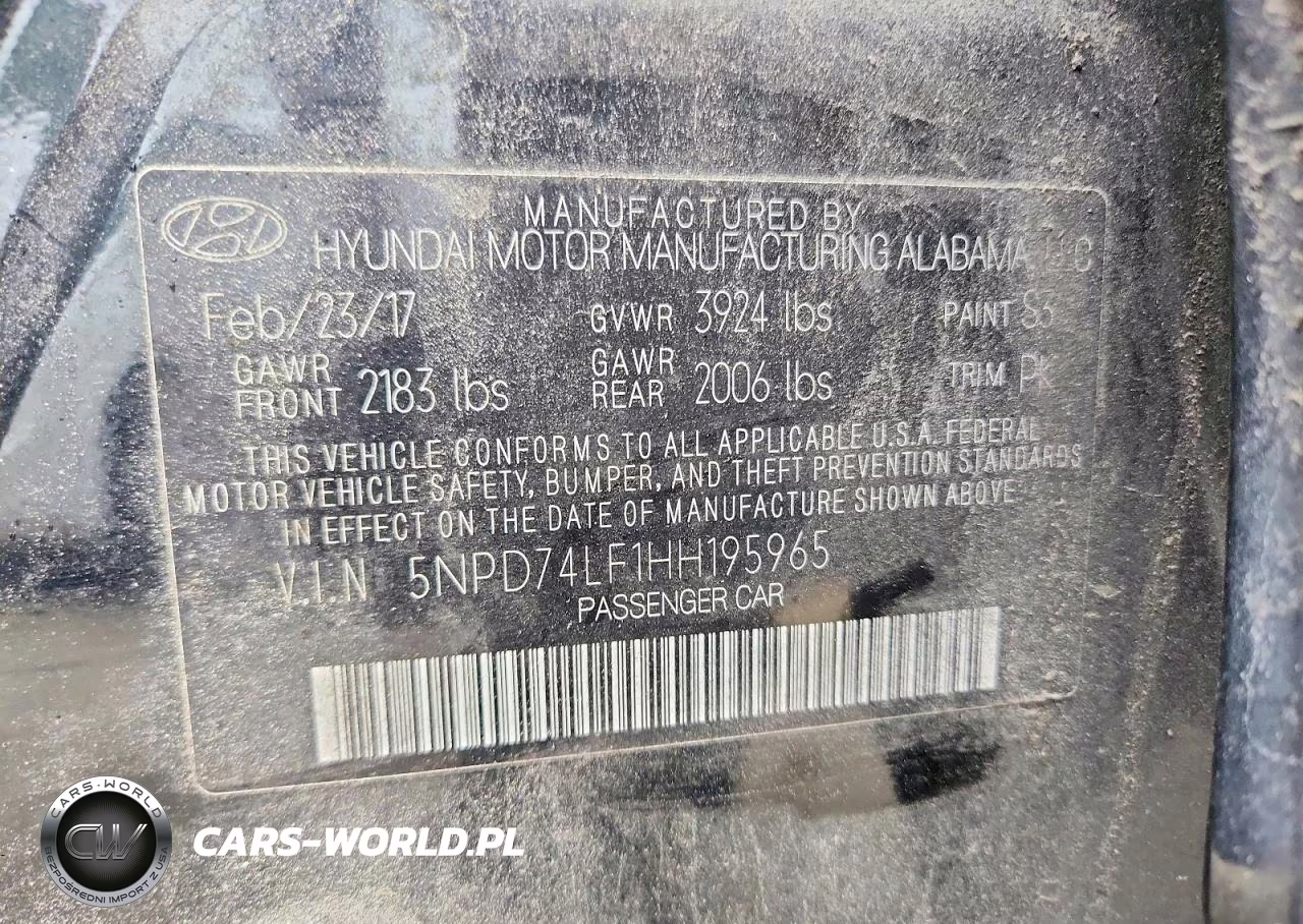 2017 Hyundai Elantra Se VIN:5NPD74LF1HH195965 - 12